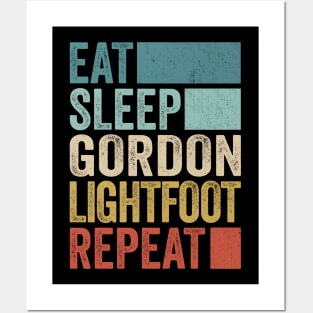 Funny Eat Sleep Gordon Lightfoot Repeat Retro Vintage Posters and Art